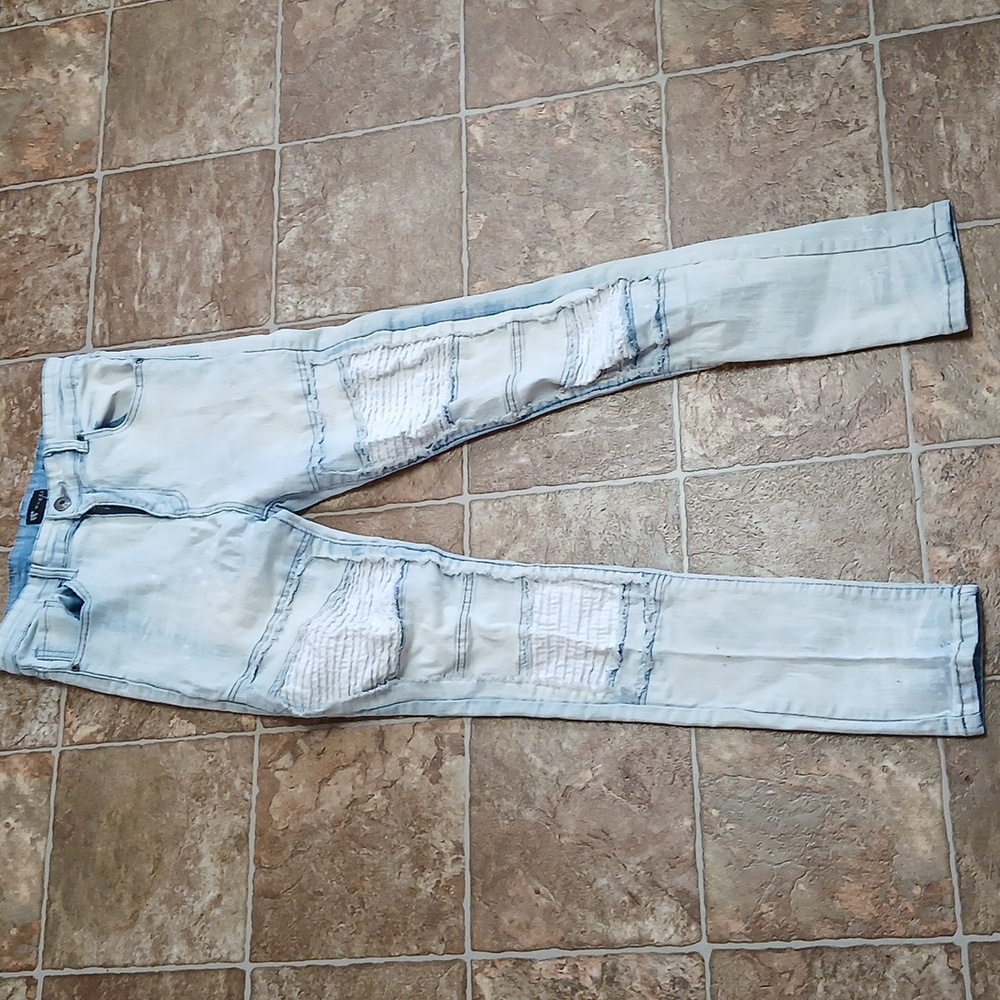GUC WAIMEA Moto Skinny Fit distressed Light Blue Jeans  size 20